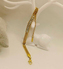 Beautiful Zircon Chain Bracelet – Stainless Steel, Waterproof
