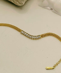 Beautiful Zircon Chain Bracelet – Stainless Steel, Waterproof