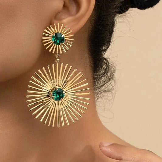 Starburst Earrings (Emerald)