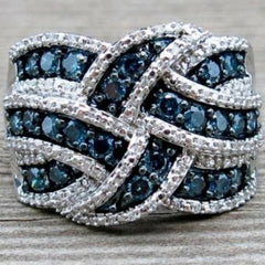 Sapphire Glow Sterling Silver Diamond Ring
