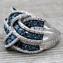 Sapphire Glow Sterling Silver Diamond Ring