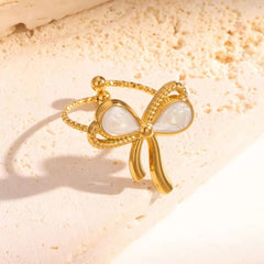 Vintage Bow Adjustable Ring – Elegant Retro Style Jewelry