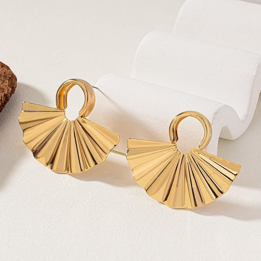 Gold Fan Earrings