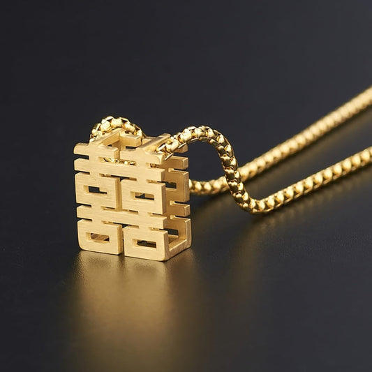Stainless Steel Lucky Chinese Pendant Necklace