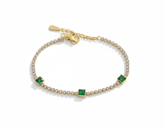 Alva Green 18K Gold Plated Bracelet | Luxyhub