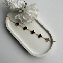 BLACK CLOVER BRACELET - 18K GOLD-PLATED
