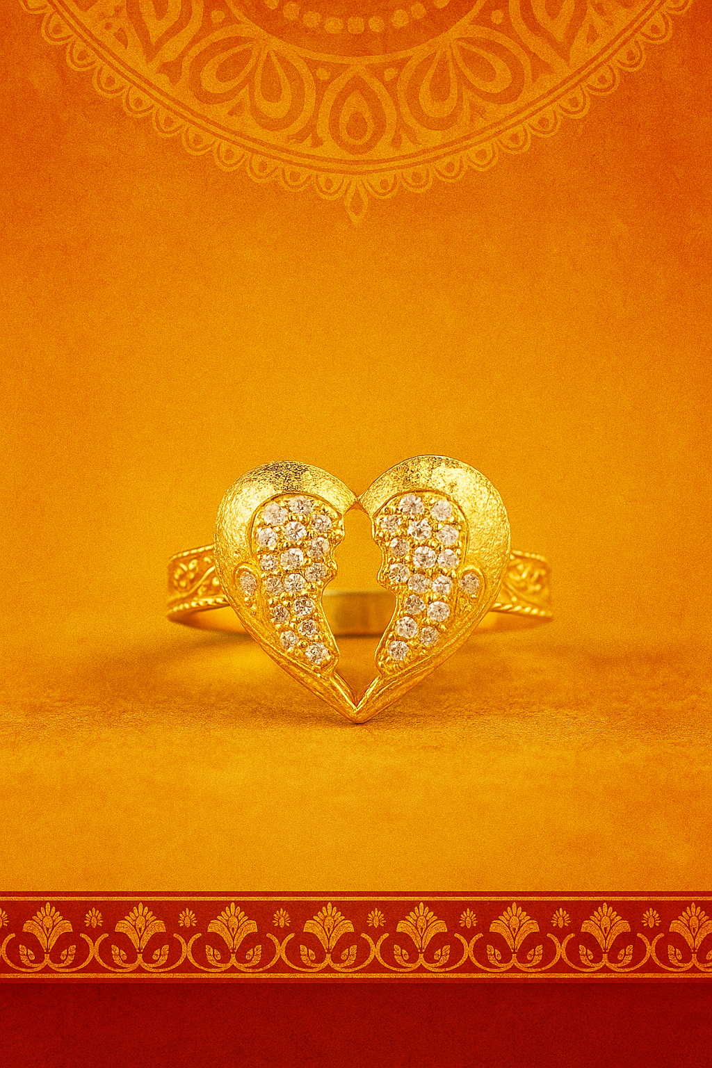 Broken Heart Adjustable Ring – Stainless Steel, 18K Gold Plated