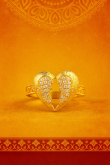 Broken Heart Adjustable Ring – Stainless Steel, 18K Gold Plated