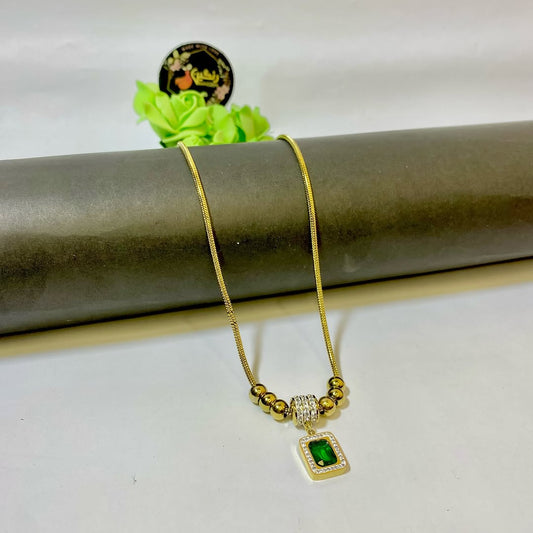 Vien Square Zircon Pendant Necklace