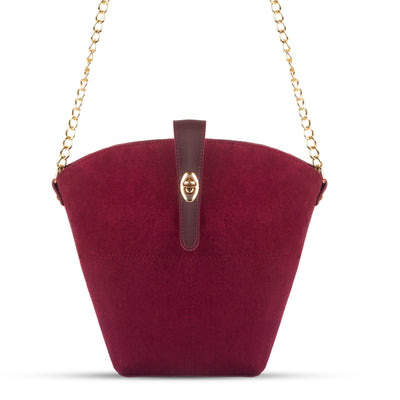 Sable Suede chain bag maroon