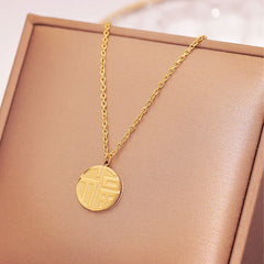 YOUNIQ BLISS 18K Gold Titanium Good Fortune Blessing Necklace EG