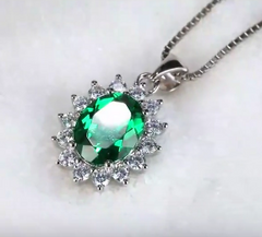 Made Emerald Diamond Necklace
