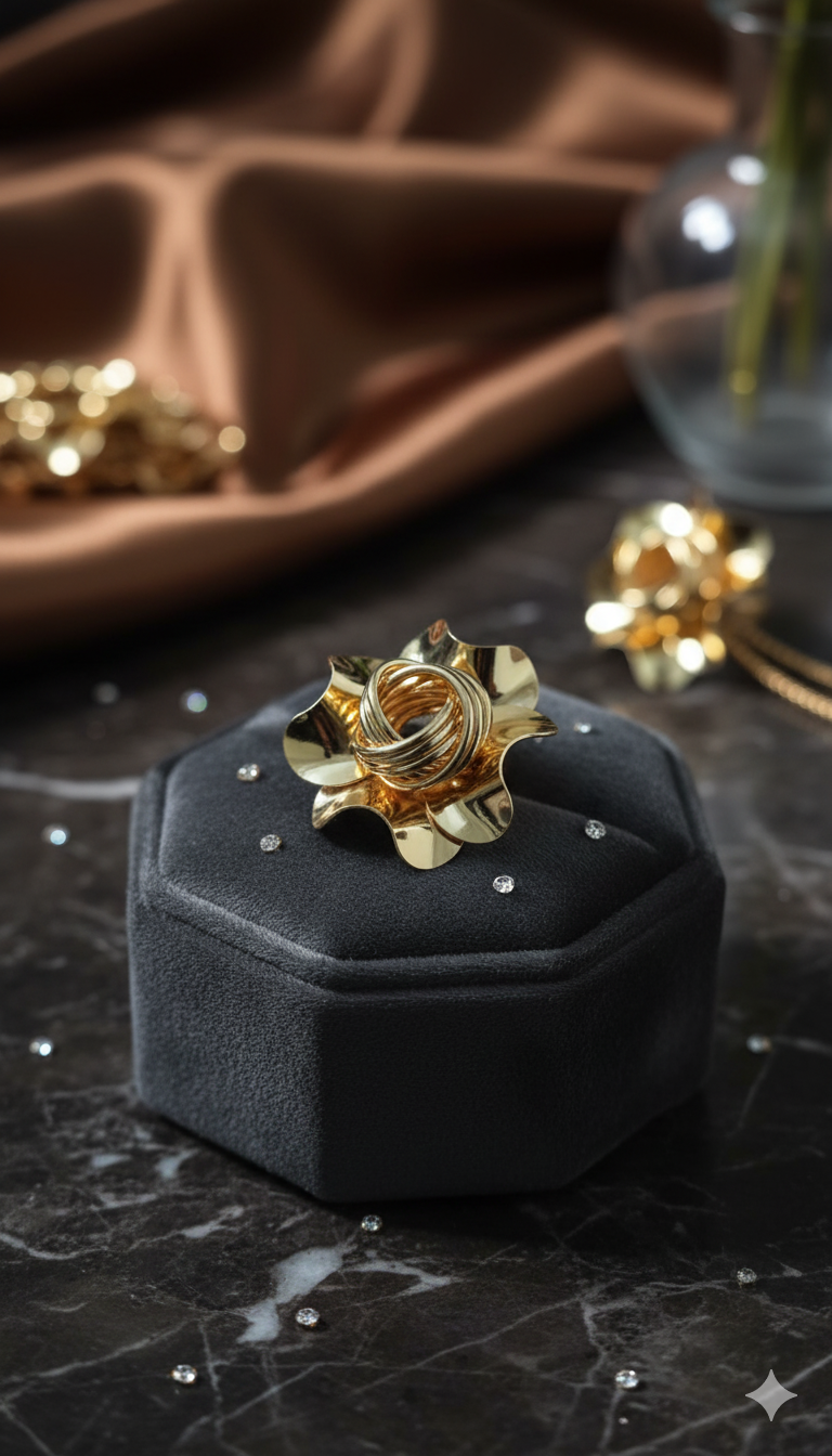 Vintage Rose Stainless Steel Ring