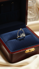 Diamond Accent Two-Butterfly Between The Finger Ring in Sterling Silver