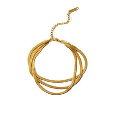 18K  Triple Gold Snake Chain Bracelet