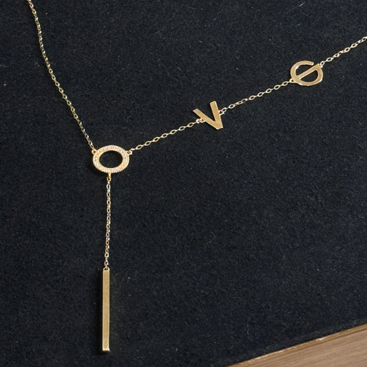 Gold Simple LOVE Letter Necklace