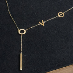 Gold Simple LOVE Letter Necklace