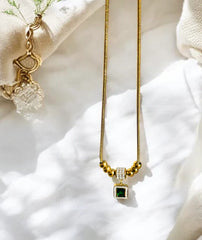 Vien Square Zircon Pendant Necklace