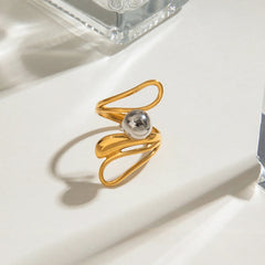 Irregular Hollow Steel Ball Ring