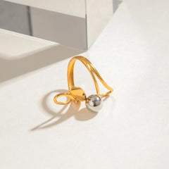 Irregular Hollow Steel Ball Ring