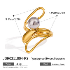 Irregular Hollow Steel Ball Ring