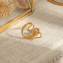 Irregular Hollow Steel Ball Ring