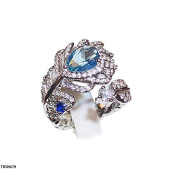 Tear Stone Leaf Adjustable Ring – Elegant Fashion Jewelry