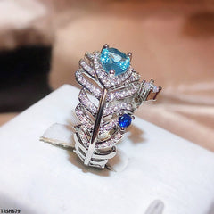 Tear Stone Leaf Adjustable Ring – Elegant Fashion Jewelry