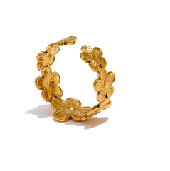 Classic Flower Adjustable Statement Ring