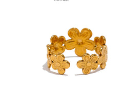 Classic Flower Adjustable Statement Ring