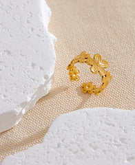 Classic Flower Adjustable Statement Ring