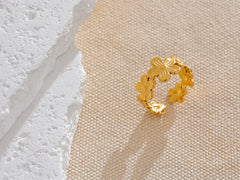 Classic Flower Adjustable Statement Ring