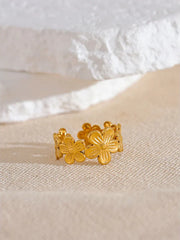 Classic Flower Adjustable Statement Ring
