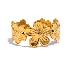 Classic Flower Adjustable Statement Ring