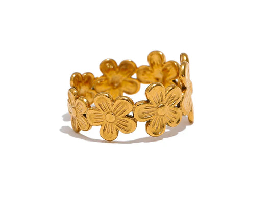 Classic Flower Adjustable Statement Ring