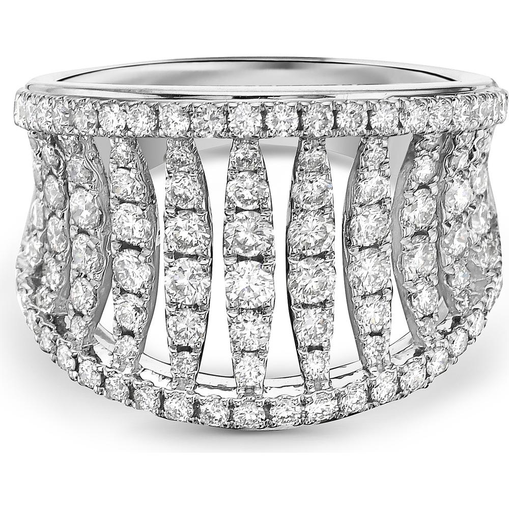 Charles Krypell - Diamond Birdcage Saddle Ring in 18K White Gold