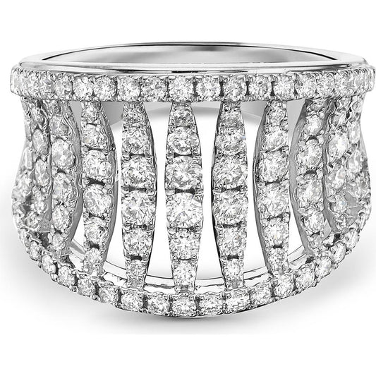 Charles Krypell - Diamond Birdcage Saddle Ring in 18K White Gold