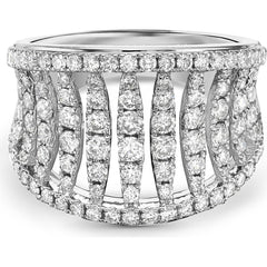 Charles Krypell - Diamond Birdcage Saddle Ring in 18K White Gold