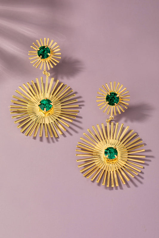 Starburst Earrings (Emerald)