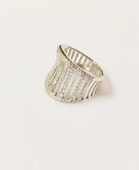 Sparkle Stripes Ring | Elegant Stainless Steel Women’s Jewelry