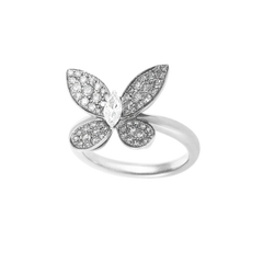 Adjustable Butterfly Sparkle Ring | LuxyHub Silver Jewelry