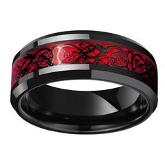 Couple Heart Rings – Red Gemstone Stainless Steel Love Bands