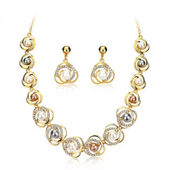 Gold Pearl Jewelry Set