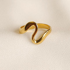 old Wave Adjustable Ring – Minimalist Stainless Steel Jewelry