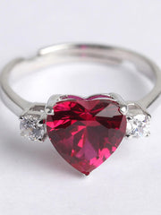 Heart Garnet Three Stone Ring – Classic 2ct Beauty | LuxyHub