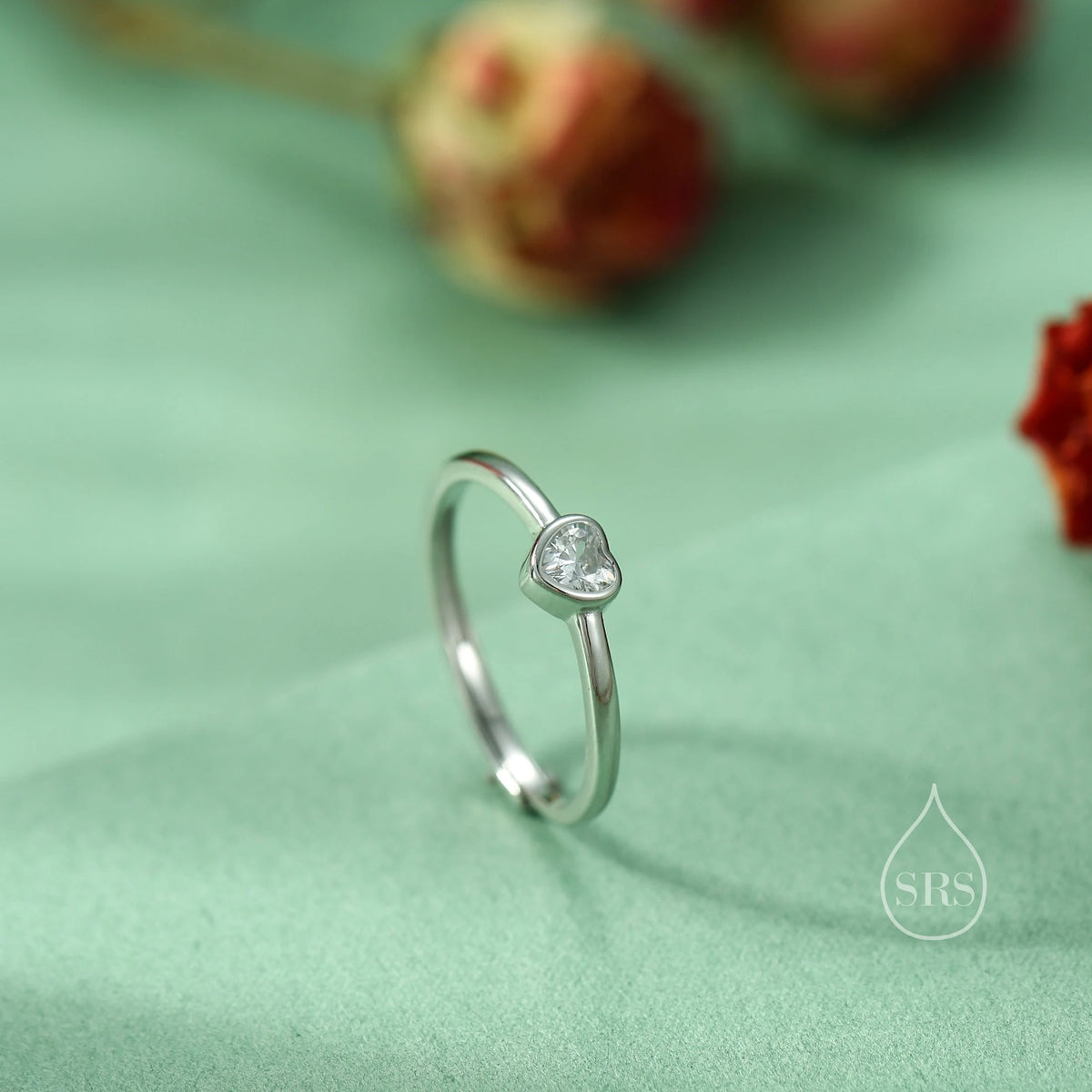 Tiny Heart Adjustable Silver Ring