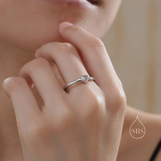 Tiny Heart Adjustable Silver Ring