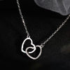 Silver Double Heart Pendant Necklace