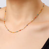 Bohemian Colorful Drip Oil Chain Necklace – Stainless Steel Handmade Jewelry