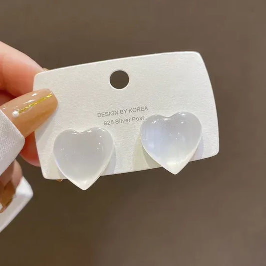 Simple Love Resin Earrings for Women | Stylish Lightweight Jewelry